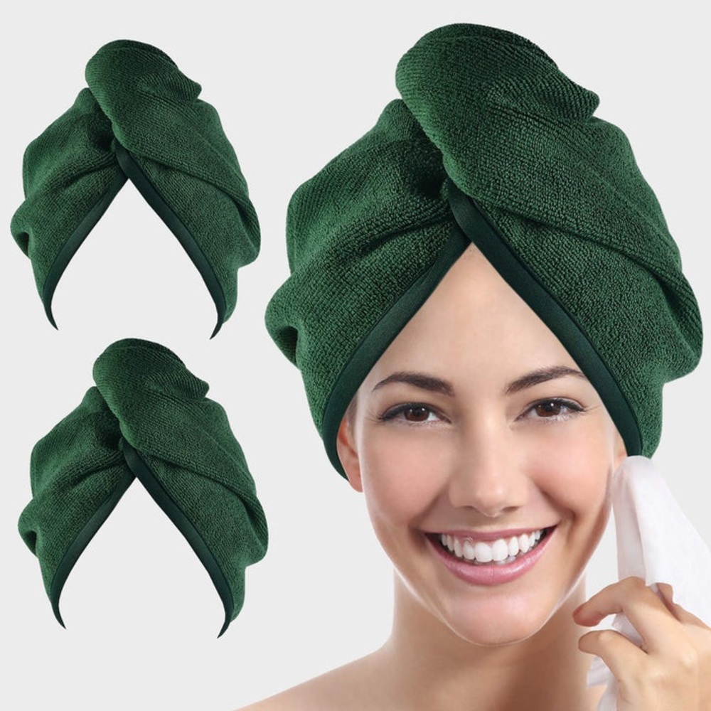Aquis Green Hair Towel